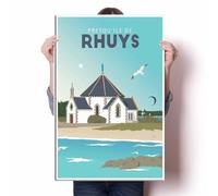 LIULAG impression sur toile 40x60cm Sans cadre Rhuys Presqu’île Bretagne Vintage Voyage Poster Bureau Affiche Vintage Salle de bain Bar Mur Décor Accueil