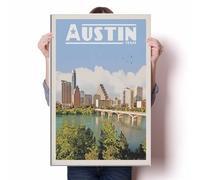 LIULAG impression sur toile 40x60cm Sans cadre Texas Vintage Travel Poster House Nordic Decor Home Design Office Salle de bain Bar