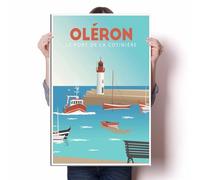 LIULAG impression sur toile 60x90cm Sans cadre Oléron Ile Port France Vintage Voyage Affiche Mur Décor Toile Impressions Picture Office Art Print