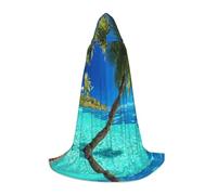 Liulannq Cape à capuche colorée unisexe sur l'île tropicale, costume de sorcière diable pour Halloween, costumes de performance