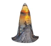 Liulannq Cape à capuche colorée unisexe Wild Goose By The Bridge, costume de sorcière diable pour Halloween, costumes de performance