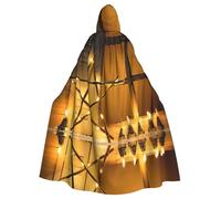 Liulannq Cape à capuche unisexe avec étoile de Noël pour Halloween, costume de mascarade de Noël, costume de sorcière vampire pour adulte, accessoires exquis.