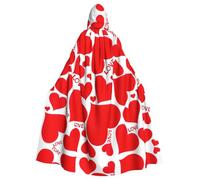 Liulannq Cape à capuche unisexe en forme de cœur d'amour pour Halloween, costume de mascarade de Noël, costume de sorcière vampire pour adulte, accessoires exquis.