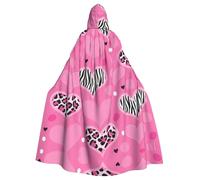 Liulannq Cape à capuche unisexe en forme de cœur rose pour Halloween, costume de mascarade de Noël, costume de sorcière vampire pour adulte, accessoires exquis.