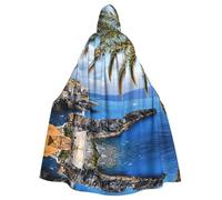 Liulannq Cape à capuche unisexe pour Halloween, village de pêcheur italien, costume de mascarade de Noël, costume de sorcière vampire pour adulte, accessoires exquis.