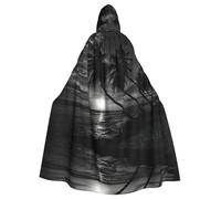 Liulannq Cape à capuche unisexe Sea And Tree In The Night pour Halloween, costume de mascarade de Noël, costume de sorcière vampire pour adulte, accessoires exquis.