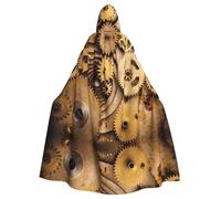 Liulannq Cape à capuche unisexe The Clocks Theme Gears pour Halloween, costume de mascarade de Noël, costume de sorcière vampire pour adulte, accessoires exquis.