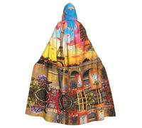 Liulannq Cape à capuche unisexe Tour Eiffel Paris Halloween Costume de Noël Mascarade Costume de sorcière vampire adulte Accessoires exquis