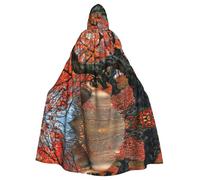 Liulannq Cape à capuche unisexe Tree In The Fall pour Halloween, costume de mascarade de Noël, costume de sorcière vampire pour adulte, accessoires exquis.