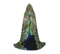 Liulannq Cape colorée unisexe à capuche The Peacock - Costume de sorcière diable - Accessoires de robe d'Halloween - Costumes de performance