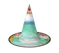 Liulannq Chapeau de sorcière en forme de fleur de mer rose lys Halloween, Noël, fête amusante pour homme, adapté pour créer une atmosphère festive et des jeux de rôle, des activités et des spectacles.