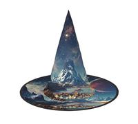 Liulannq Chapeau de sorcière Galaxy Planet pour Halloween, Noël, fête amusante, convient pour créer une atmosphère festive et des jeux de rôle, des activités et des spectacles.