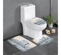 Liulannq Lighthouse In Storm Lot de 3 tapis antidérapants en flanelle, doux et doux pour la peau, absorbant et antidérapant, facile à entretenir. Profitez de chaque seconde de chaleur.