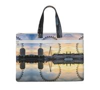 Liulannq London Eye Sacs à main portables en toile pour bureau et affaires, kits d'étude, sacs de rangement, super durables.
