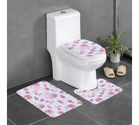 Liulannq Lot de 3 tapis antidérapants en flanelle motif roses rouges, doux et doux pour la peau, absorbant et antidérapant, facile à entretenir. Profitez de chaque seconde de chaleur.