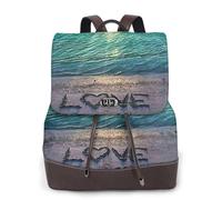 Liulannq Love Beach Sac à dos en cuir pour femme