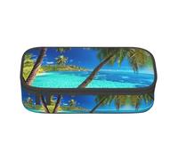 Liulannq Ocean Tropical Island Trousse à crayons avec compartiment de grande capacité