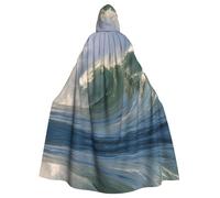 Liulannq Ocean Wave Cape à capuche unisexe pour Halloween, costume de mascarade de Noël, costume de sorcière vampire pour adulte, accessoires exquis.