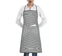 Liulannq Optical Spin Illusion Tablier à bords noirs avec poche