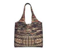 Liulannq Sac à main en toile avec motif mur de brique, sac à main coloré respectueux de l'environnement pouvant être réutilisé, super durable et lavable.