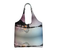 Liulannq Sac à main en toile pour guitare réflexion, couleur respectueuse de l'environnement, peut être réutilisé, super durable et lavable.