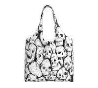 Liulannq Sac à main Textura Calaveras en toile à une épaule, couleur respectueuse de l'environnement, peut être réutilisé, super durable et lavable.