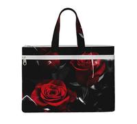 Liulannq Sacs à main en toile avec rose rouge, sacs à main portables pour bureau et affaires, kits d'étude, sacs de rangement, super durables.