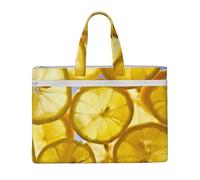 Liulannq Sacs à main en toile en forme de tranches de citron, sacs à main portables pour bureau et affaires, kits d'étude, sacs de rangement, super durables.