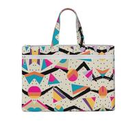 Liulannq Sacs à main en toile rayée abstraite, colorée, pour bureau et affaires, sacs à main portables, kits d'étude, sacs de rangement, super durables.