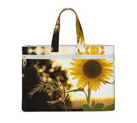 Liulannq Sacs à main portables en toile avec tournesols et soleil, pour bureau et affaires, kits d'étude, sacs de rangement, super durables.