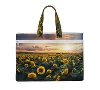 Liulannq Sacs à main portables en toile de tournesol pour bureau et affaires, kits d'étude, sacs de rangement, super durables.