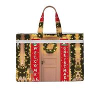 Liulannq Sacs à main portables en toile pour décorations de Noël, bureau et affaires, kits d'étude, sacs de rangement, super durables.