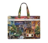 Liulannq San Francisco Sacs à main en toile portables pour bureau et affaires, kits d'étude, sacs de rangement, super durables.