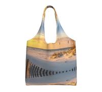 Liulannq Sand Dunes Sac à main en toile à une épaule, couleur respectueuse de l'environnement, peut être réutilisé, super durable et lavable.