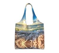 Liulannq Sea On The Boards Sac à main en toile colorée respectueuse de l'environnement pouvant être réutilisé, super durable et lavable.