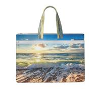 Liulannq Sea On The Boards Sacs à main portables en toile pour bureau et affaires, kits d'étude, sacs de rangement, super durables.