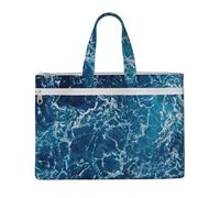 Liulannq Sea Seen from the Top Canvas File Bags Office and Business Portable Leisure Handbags Study Kits Storage Bags Super Durable