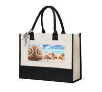 Liulannq Seashells By The Seashore Sac à main élégant pour femme avec coutures en toile