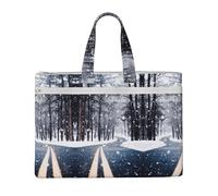 Liulannq Snow Street Sacs à main portables en toile pour bureau et affaires, kits d'étude, sacs de rangement, super durables.