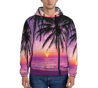 Liulannq Sweat-shirt à capuche classique Palm Tree Sunset pour homme, style poche avant, sweat-shirt multi-spécifications, sweat-shirt pour adultes et garçons., Noir , S-4XL