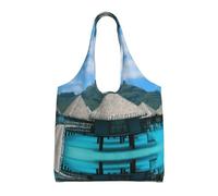 Liulannq Tahiti Beach Sac à main en toile à une épaule, couleur respectueuse de l'environnement, peut être réutilisé, super durable et lavable.