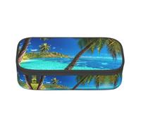 Liulannq Tropical Island Trousse à crayons avec compartiment de grande capacité