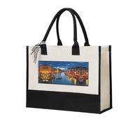 Liulannq Venice Night Sac à main élégant pour femme avec coutures en toile