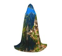 Liulannq Village Scenic Cape à capuche colorée unisexe - Costume de sorcière diable - Accessoires de robe d'Halloween - Costumes de performance
