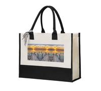 Liulannq Wild Goose By The Bridge Sac à main élégant pour femme avec coutures en toile