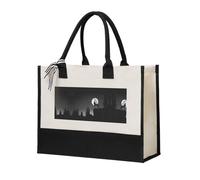 Liulannq Wolf Night Moon Sac à main élégant pour femme avec coutures en toile