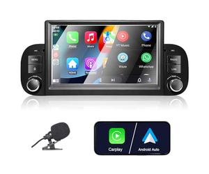 Liulbobu Car Radio for Fiat Panda 2013-2020 Compatible Wireless Carplay/Android Auto, Fiat Panda 7 inch Radio with Touchscreen/Bluetooth/FM/AM/USB/DSP/RDS/Mirror Link