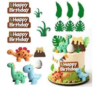 LIULINY 16 Pièces Dinosaure Gâteau Décoration, Dinosaure Gâteau Decoration, Déco Cake Dinosauro Anniversair, Dinosauro Cake Toppers, pour Enfants Baby Décoration Fête Anniversaire