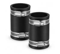LIULINY 2 Pce 40mm Élastomère Manchon Flexible avec Colliers Serrage Inox | Ø 40 mm Manchon Caoutchouc Tuyau, Raccord Flexible en Caoutchouc, pour Tuyau en PVC, Rigide, SystèMe de Ventilation
