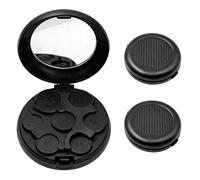 LIULINY 2 Pcs Etui à Pièces en Euros, Monnayeur Pièces Euro avec Miroir, Boîte à Monnaie Portable 7 Compartiments, pour Voyages, Hommes et Femmes, 2 Euros à 2 Cent (Noir)